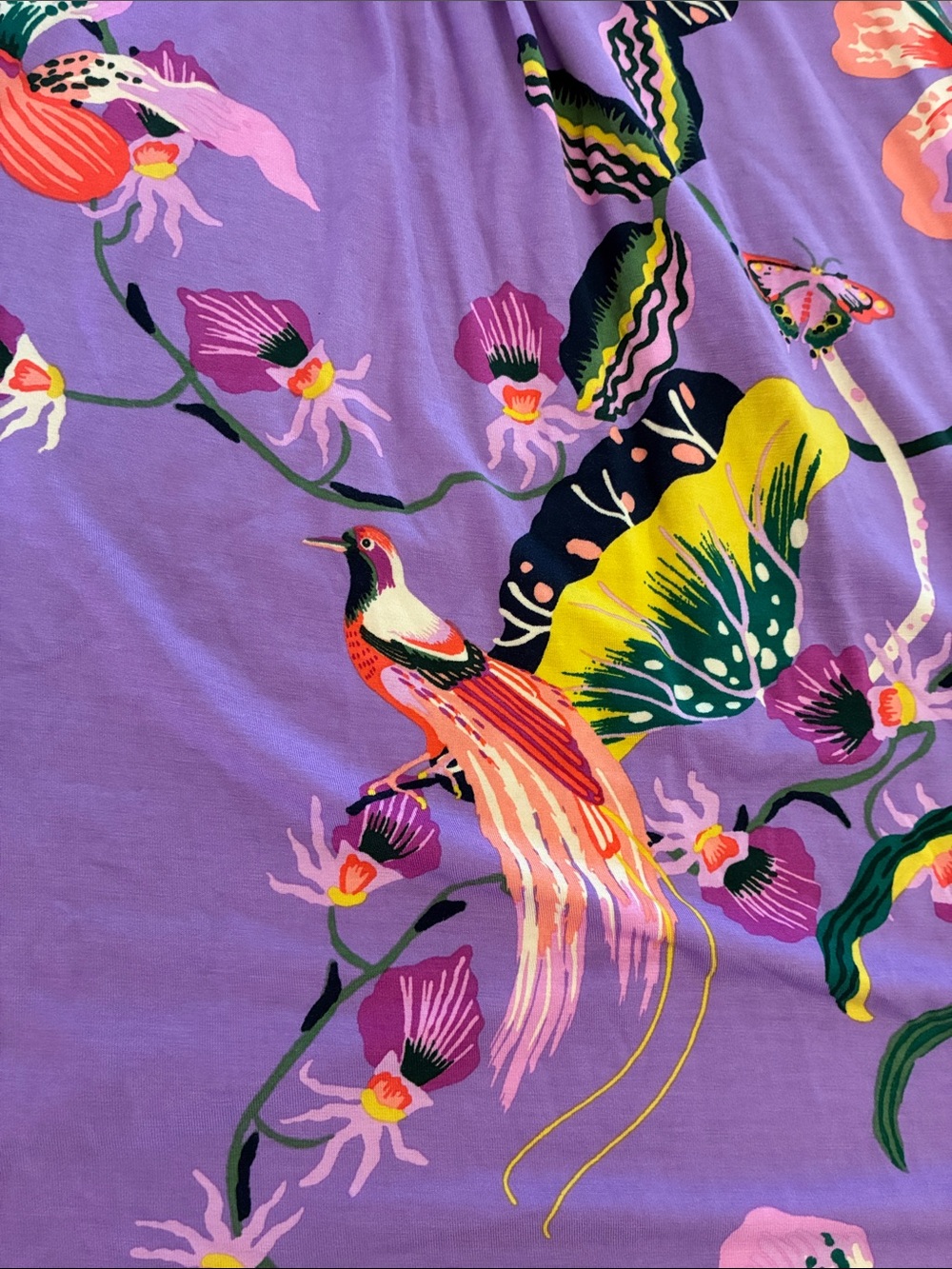 Soma Purple Floral Butterflies Birds Sleeveless A-Line Dress M - Picture 2 of 5